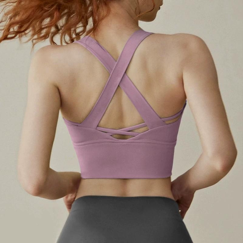 Damen Sport-BH mit hoher Intensität, stoßfest - Sommer Lauf- & Yoga-Weste mit schönem Rückendesign