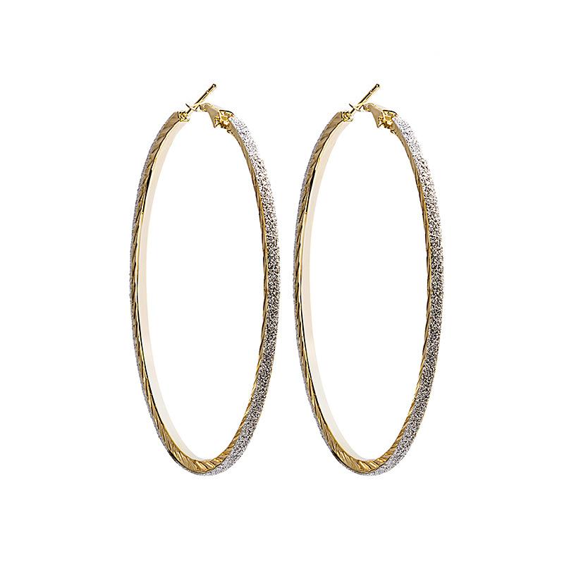 Серьги-кольца большого размера, матовые, с преувеличенным дизайном, модные, креативные, трендовые, круглые серьги, серьги-гвоздики