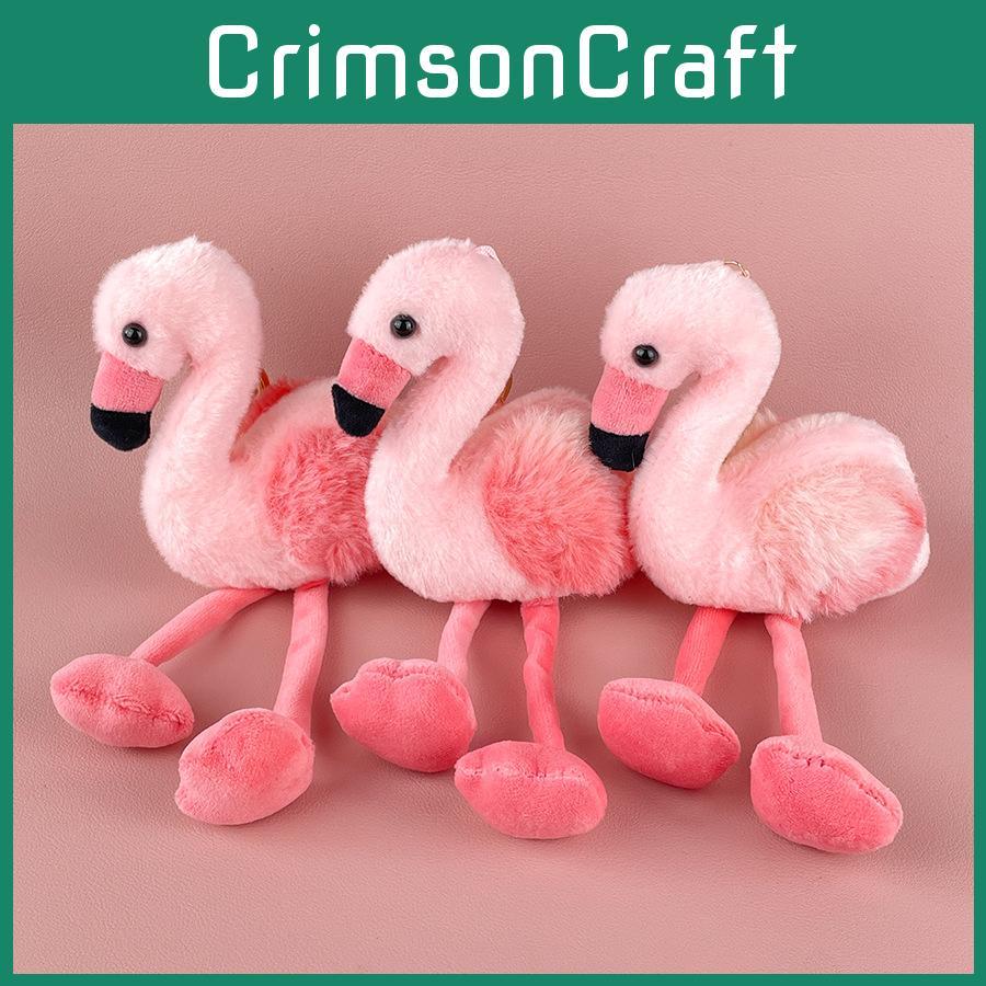 Cute Flamingo Plush Pendant Keychain For Teens Room Decoration