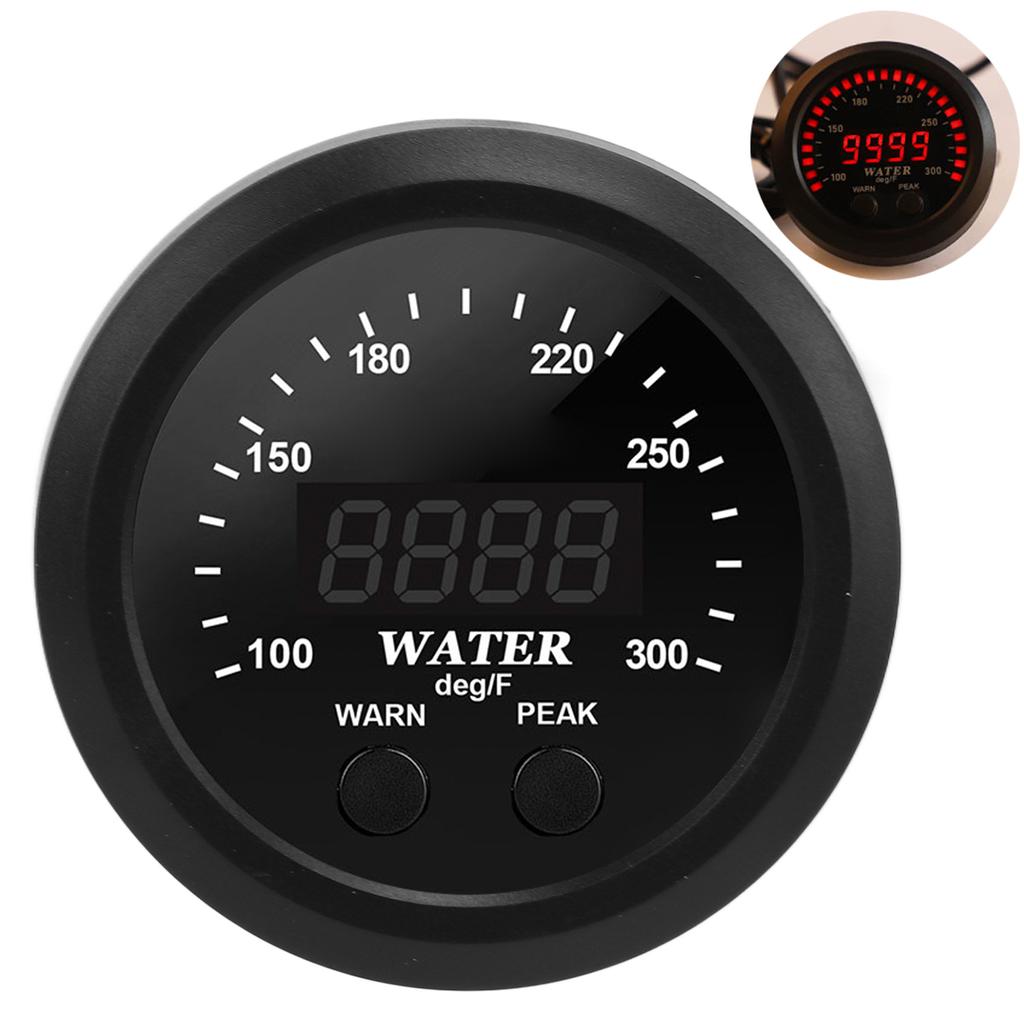 2.5in Water Coolant Temperature Gauge 100?300 Fahrenheit  Digital Display Red LED with Sensor Universal for
