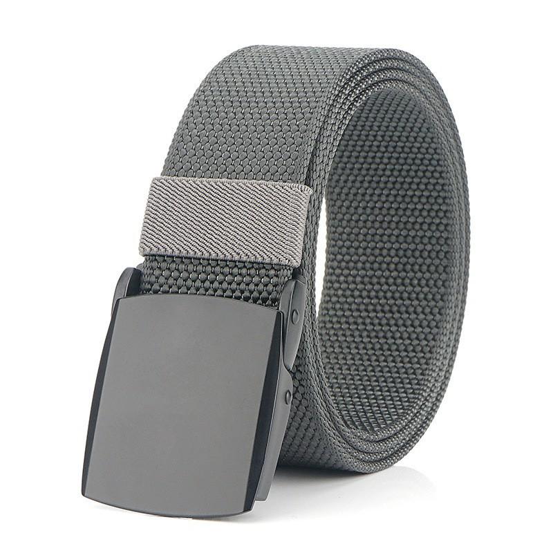 Thickened Nylon Automatic Buckle Belt Knitted Canvas Pants Young Students Casual Men's