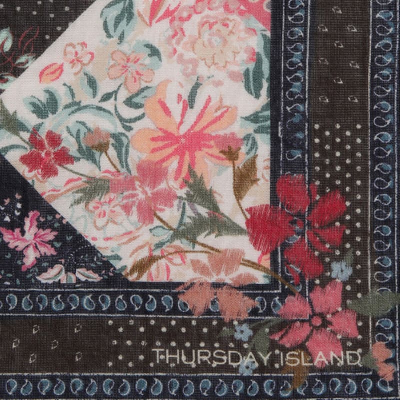 Thursday Island Check Flower Mix Bandana_T256MHC146W