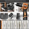 Brushless Electric Drill with Lithium Battery - Compact Rechargeable Impact Tool & Screwdriver