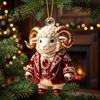 Modern Home Wall Decor 2D Acrylic Goat Christmas Hanging Ornament, 3.15 Inch Farm Animal Xmas Tree Personalized Car Window Charms Decoration for Rear