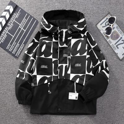 Autumn Boys Fashion Printed Hooded Jacket
