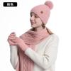 Knitted hat, scarf, gloves, three-piece set, women's winter velvet, warm outdoor riding, ear protection, wool, knitted hat