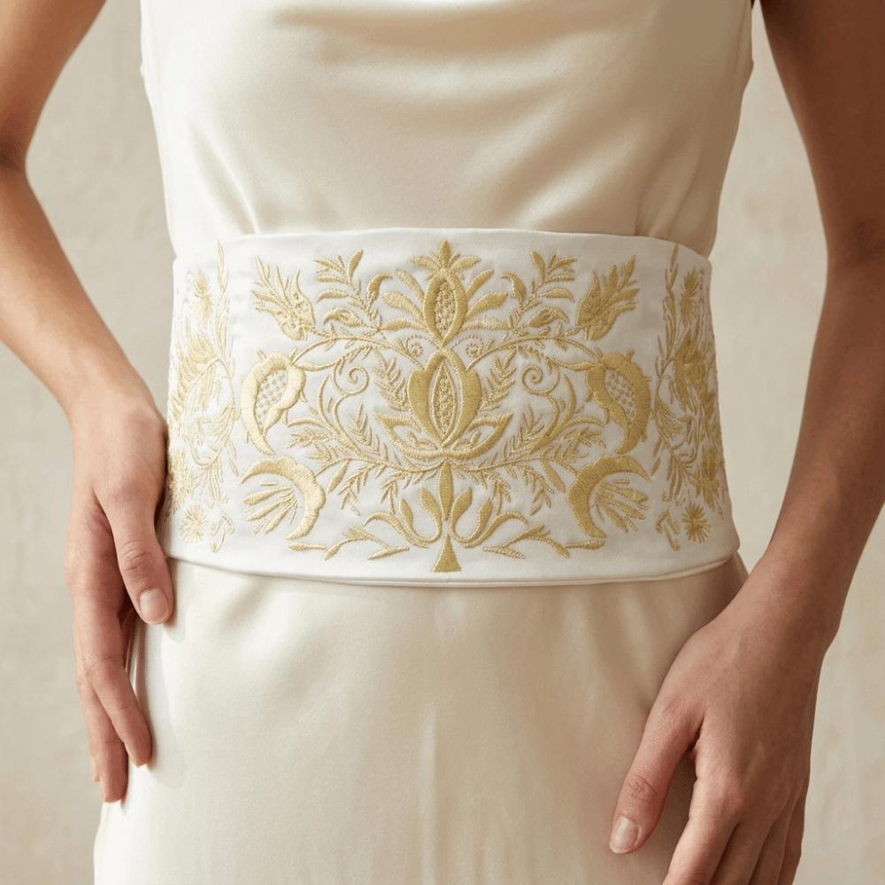 Soft Fabric Embroidery Corset Wide Style Ethnic Girdle Hanfu Waistband Girlfriend Gift