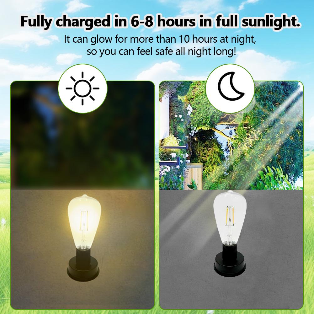 4-1PCS 8CM Solar Lamp Base with LED Bulb LED Night Light Base IP44 Waterproof Courtyard Light Base for Outdoor Camping Picnic