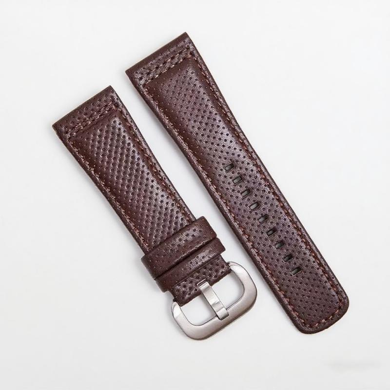

28mm Genuine Leather Watch Band Fit For Seven Friday M Q P Sery– Smooth Universal Calfskin Strap&Pin buckle- Brown Black Blue 28mm&Black buckle коричневий