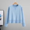 2026 Spring/Autumn Women's Loose Slimming Core-Spun Round Neck Solid Color Knit Sweater