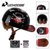 Uchoose Baseballová čepice Helma Motocykl Vintage Retro Helmy Summer Open Face Scooter Cruiser Chopper Gangster DS Muži Ženy Kid