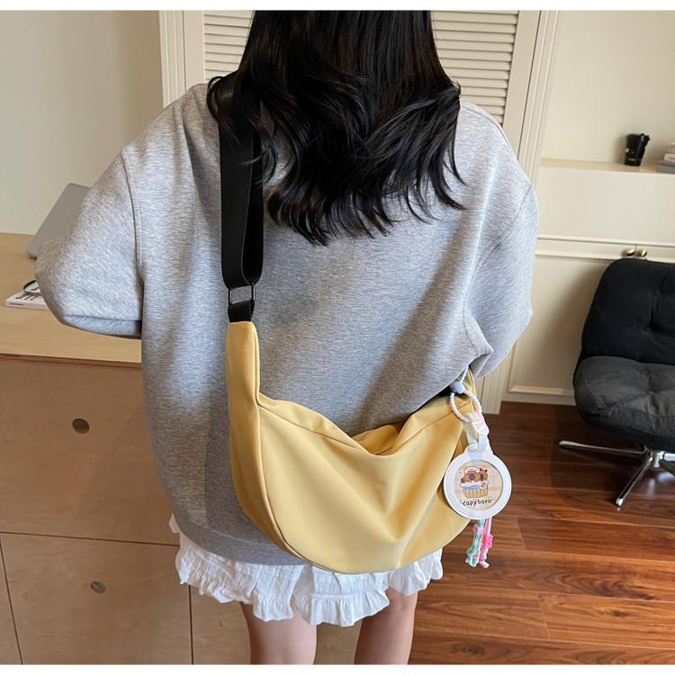 Nylon Messenger Bag For Women With Zipper Closure And Inner Pocket For Daily Use
