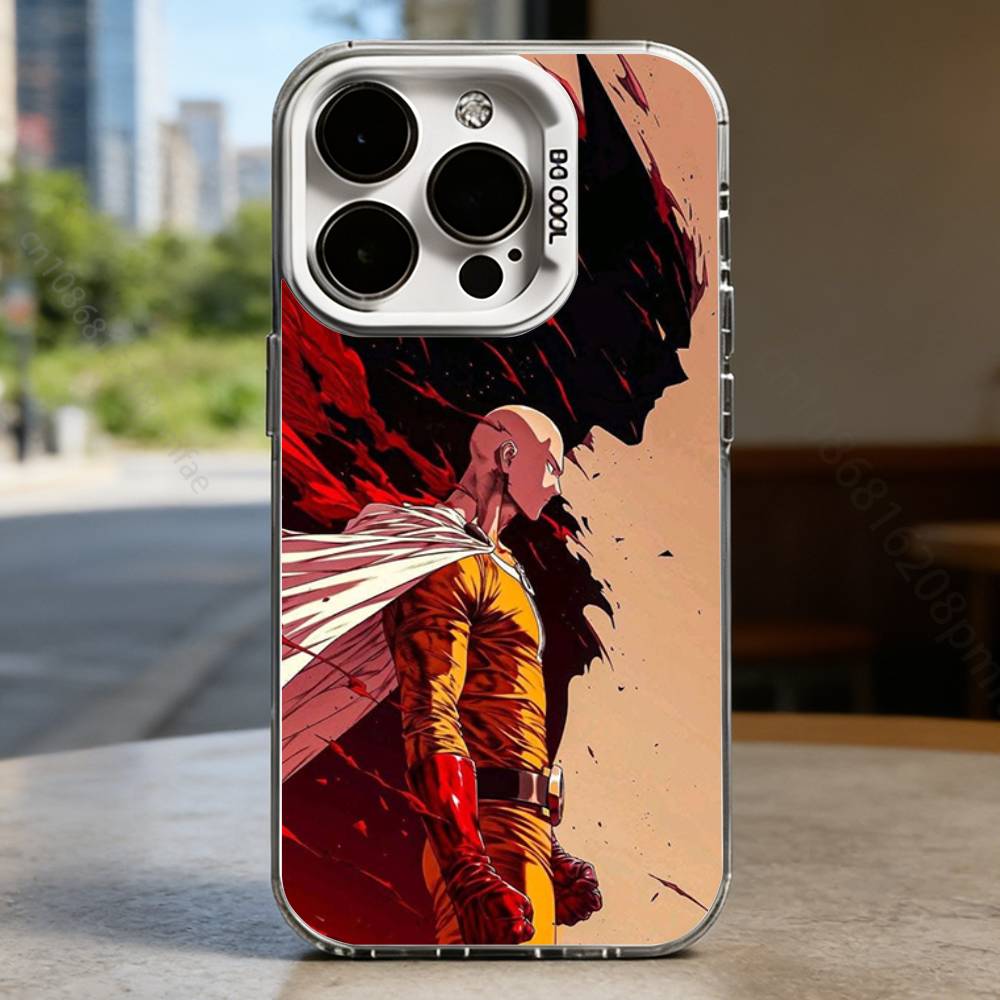 

Anime One-P-Punch Man White Shockproof Phone Case For iPhone 17,16,15,14,13,12,11,Pro,XS,Max,Plus,Mini,SE iPhone17Promax