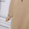 ZANZEA Women Hoodies Long Sleeve Autumn Casual Hooded Pullovers Long Sweatshirts