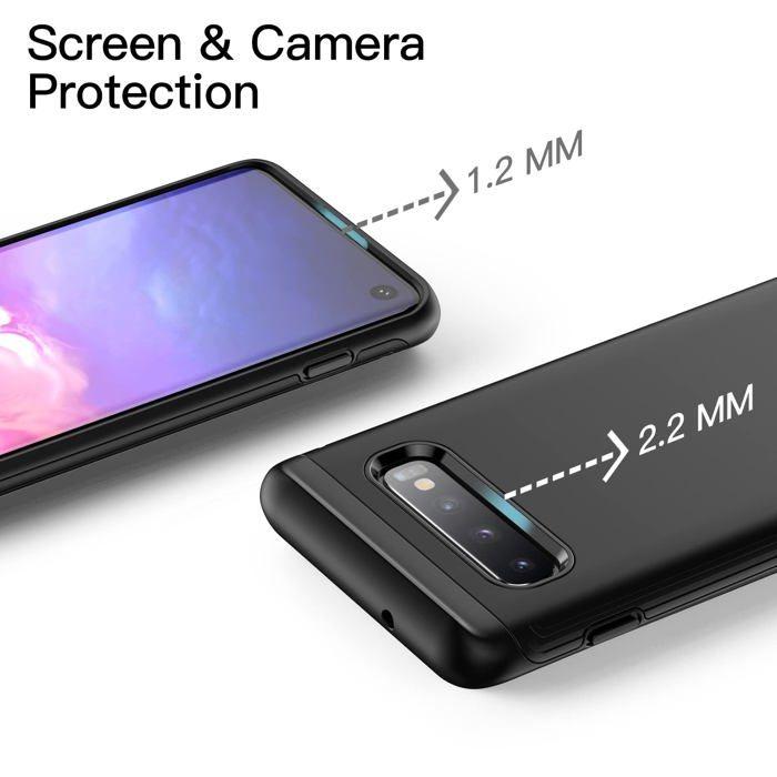 Jetech - 3514- Coque Antichoc Pour Samsung Galaxy S10, Etui Housse Double Protection Robuste Avec Choc-Resistible (Noir)