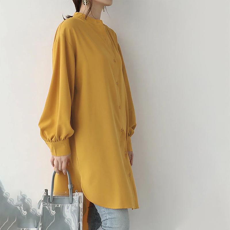 Women's Long-sleeved Shirt Women's Loose Midi Shirt Skirt