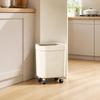 Wheeled Rectangular Trash Can with Caster Wheels Easy To Clean PP Plastic Waste