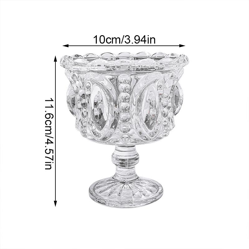 1 ADET Dondurma Trend Tatlı Cam Yoğurt Puding Mus Tatlı Kase Servis Tabağı Yüksek Saplı Cam Parfait Kupası Zarif 11.6x10cm