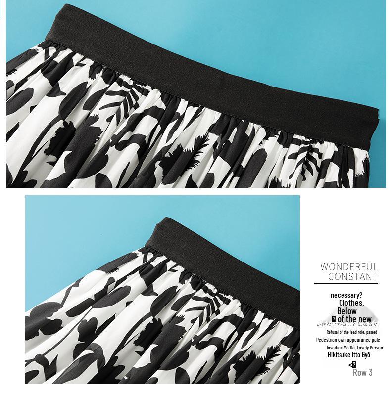 Elegant New Women's Summer A-line High-Waisted Double-Pleated Mulberry Silk Skirt