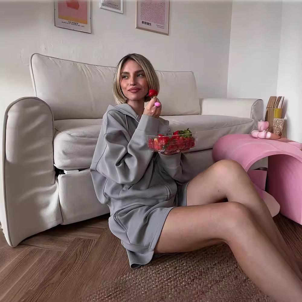 Spring Women's Summer Shorts Oversize Pink Shorts Set Two Piece Casual Tracksuit Shorts Women