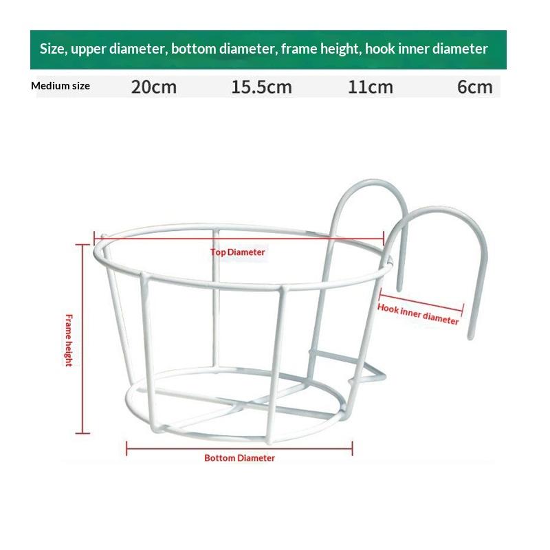 Hanging Plant Iron Racks Balcony Round Flower Pot Rack Railing Fence Outdoor Drop Shipping Plant Stand