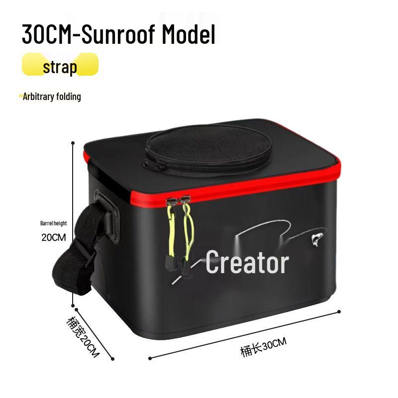 Multi-functional EVA Folding Fish Bucket: Live Fish Protector & Tackle Box.
