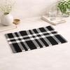 Charcoal Checker Stripe Placemat -Durable Polyester Table Mat for Dining and Kitchen