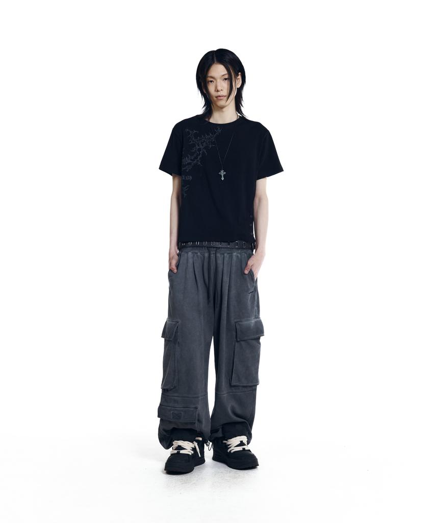 AAKAM Snap Gothic Half Top (Black)
