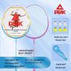 Peak Durable Pro Badminton Racket Set - Blue/Pink with 6 Nylon Shuttlecocks