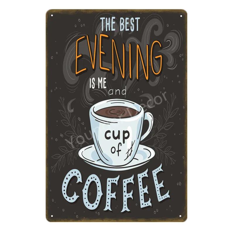 Coffee Menu Plaque Home Bar Cafe Vintage Wall Decor Art Metal Tin Signs Pub Tavern Retro Decorative Plates Metal Poster YJ177