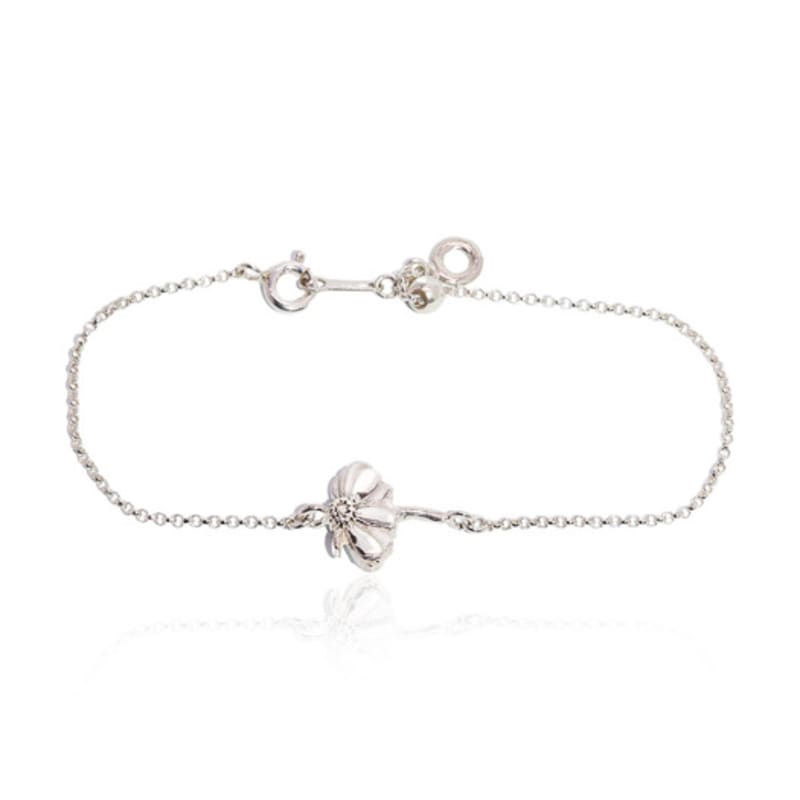 UNI.J [Cotidiano]Signature Flower Silver Bracelet Ib333