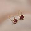 JMXD Red Retro Heart Earrings Elegant Premium Festive Trendy Cool Style Ear Drops Vintage Jewelry Fashion Ear Accessories