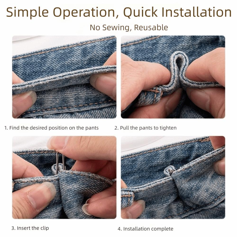 12PCS Exquisite Invisible Metal Waist Clips Alloy DIY Sewing Hooks Adjustable Button Clips Detachable Buckle No Trace