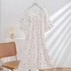 Spot New Women's Spring, Summer and Autumn Clouds Cotton Edge Thin Loose Nightdress Sweet and Cute Loungewear