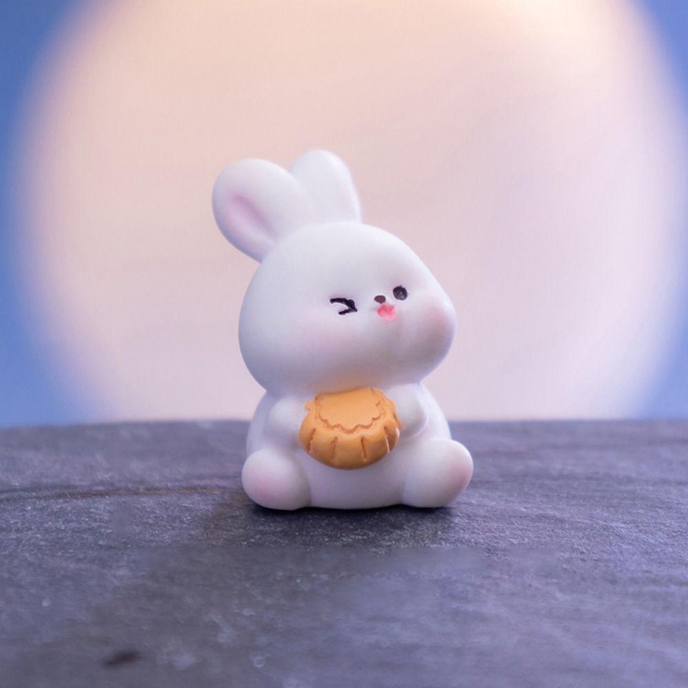 Cartoon Bunny Micro Landscape Chinese Style Bunny Statue  Mid-Autumn Festival