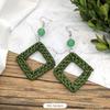 Vintage Mori Grass and Rattan Woven Handmade Earrings Bohemian Vacation Style Stud Earrings Female Ethnic Style Summer Ear Jewelry