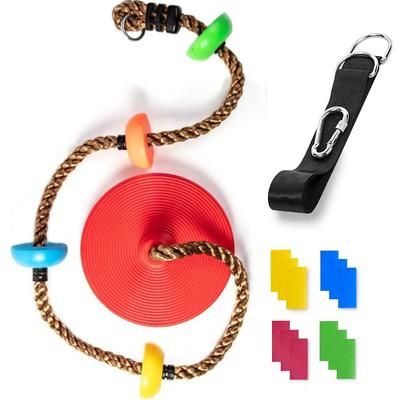 Swing Climbing Rope with Disc for Children Swing Balance Training [Kenkoba Hands] & (Red)