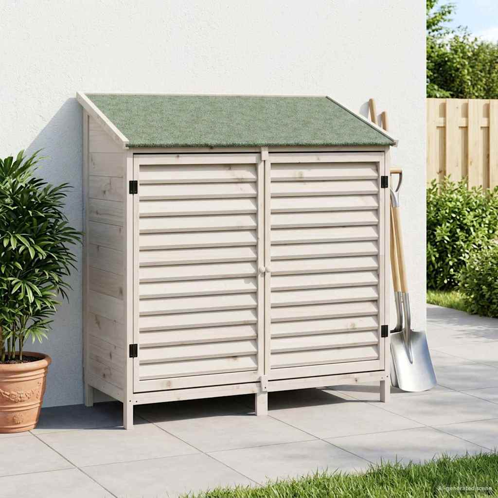 Garden Shed White 106 x 56 x 113.5 cm Solid Spruce Wood