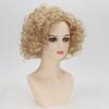 Light Golden Wig with Bangs Natural Blonde Hair for Women Short curly Synthetic Fluffy Wigs Daily Party Cosplay Heat Resistant Fibre