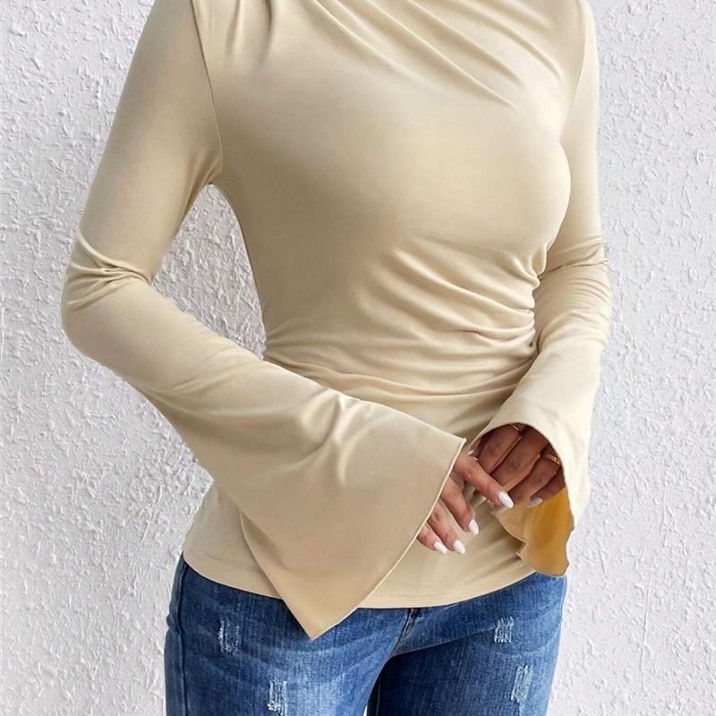 Fall and Winter Versatile European Style Slim Fit Women T-Shirt S