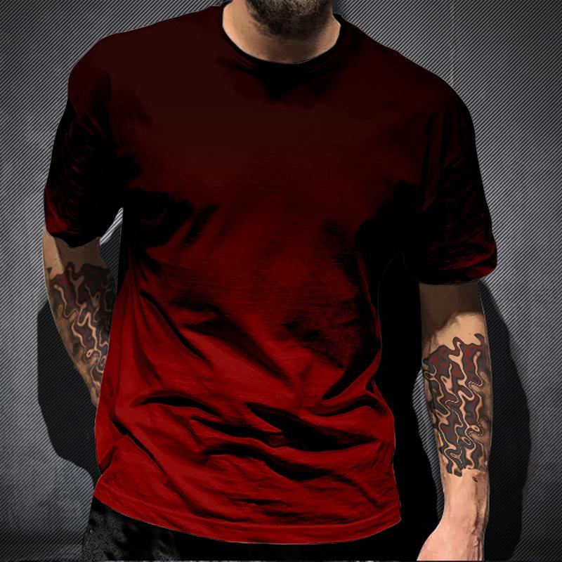 Men's Summer Loose Short Sleeved 3D Digital Printed Round Neck Men's T-shirt Short Sleeved Top Shirt