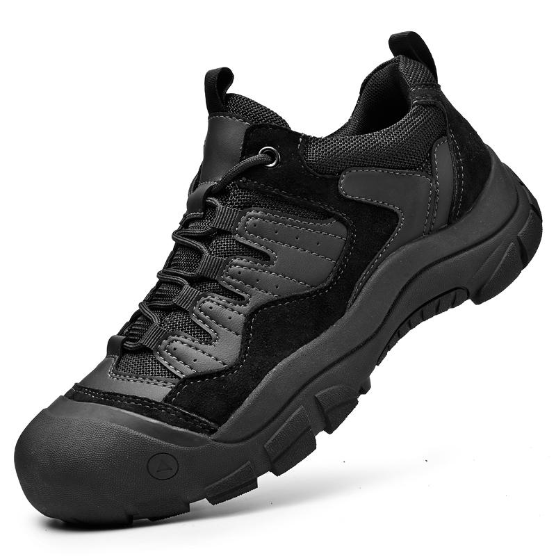 

Fashion Brand Wear Resistant Leisure Men Mountaineering Shoes Anti-Slip Comfort Outdoor Sports Travel Shoes Genuine Leather Hiking Shoes 38 чёрный