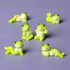 6Pcs Cartoon Frog Figurine Sitting Lying Frog Resin Statue Sculpture Home Office Desktop Car Dashboard Miniature Animal Decoration