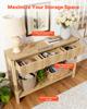 120 Cm Console Table, Farmhouse Desk Behind the Couch with Drawers and Bottom Storage Shelf, Wooden Rectangle Entrance Narrow Sofa Table for Hallway,