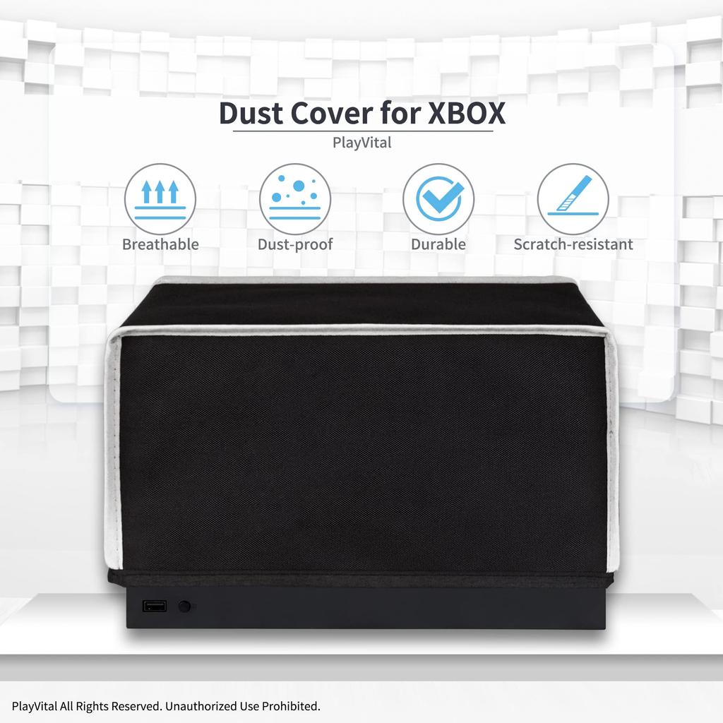 PlayVital Nylon Dust Cover for Xbox Series X Console Soft and Clean Lined Dust Waterproof Cover Sleeve for Xbox Series X Console or Gray (Horizontal
