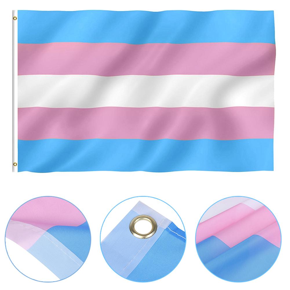 LGBT Trans Transgender Pride Flag 90x150cm Polyester Rainbow Gay Flags For Decor