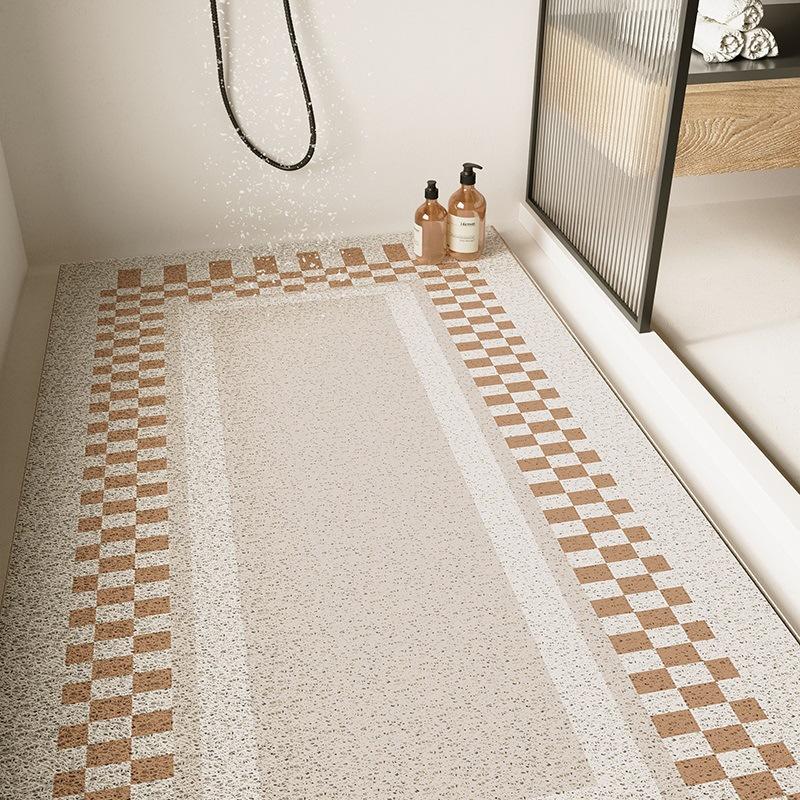 Simple Bathroom Floor Mat, Dust Removal And Wear-Resistant Silk Ring Floor Mat, Large Size, Full Floor, Shower Mat, Dirt-Resistant And Non-Slip