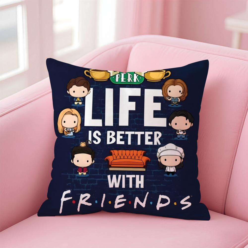 

F-FriendsS Movie Cushion Cover Comfortable Reversible Pillow Cover Ideal for Car Sofa Bedroom & Beyond 12x12Inch