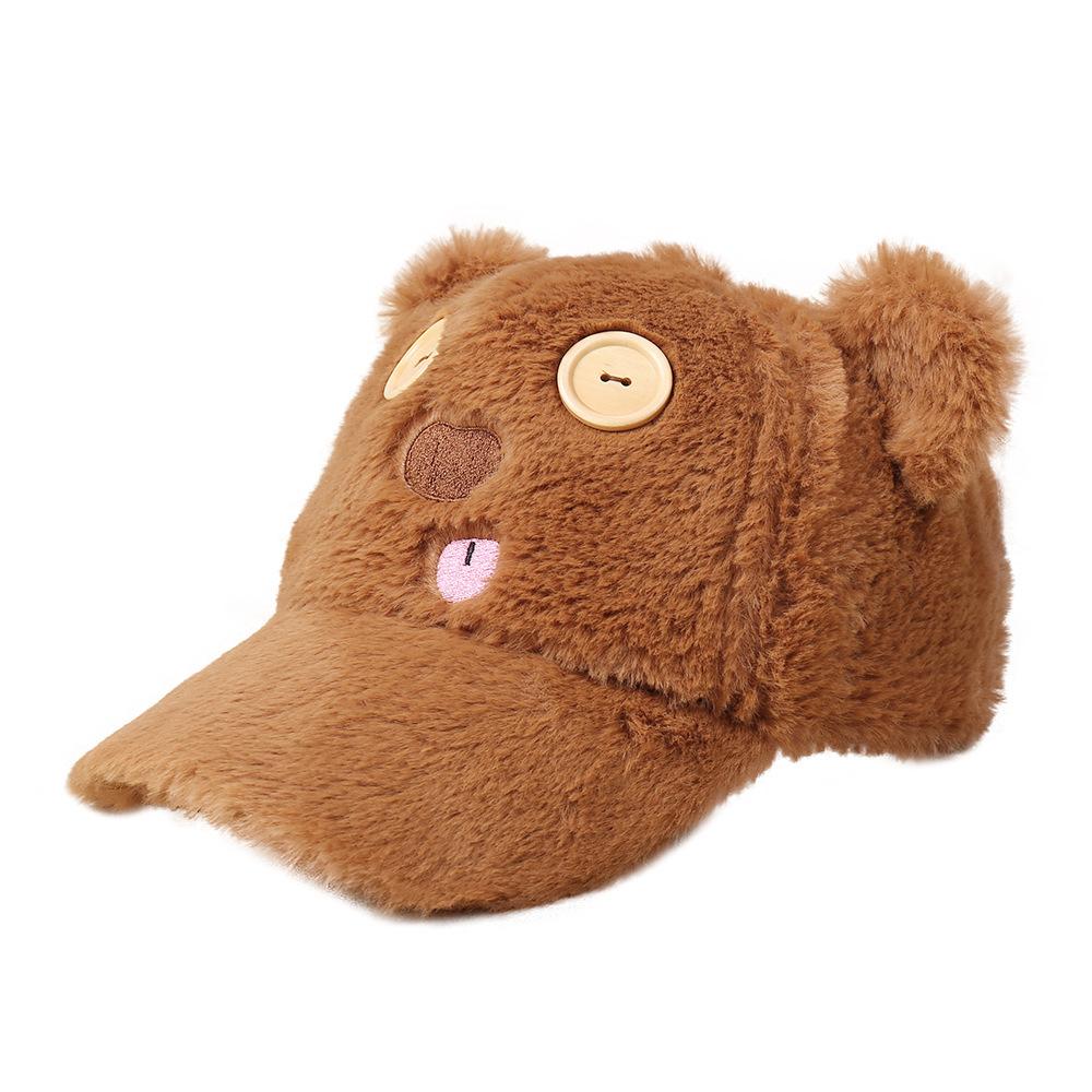 New fashionable three-dimensional ear decoration cute bear decorative baseball cap autumn and winter warm windproof cap