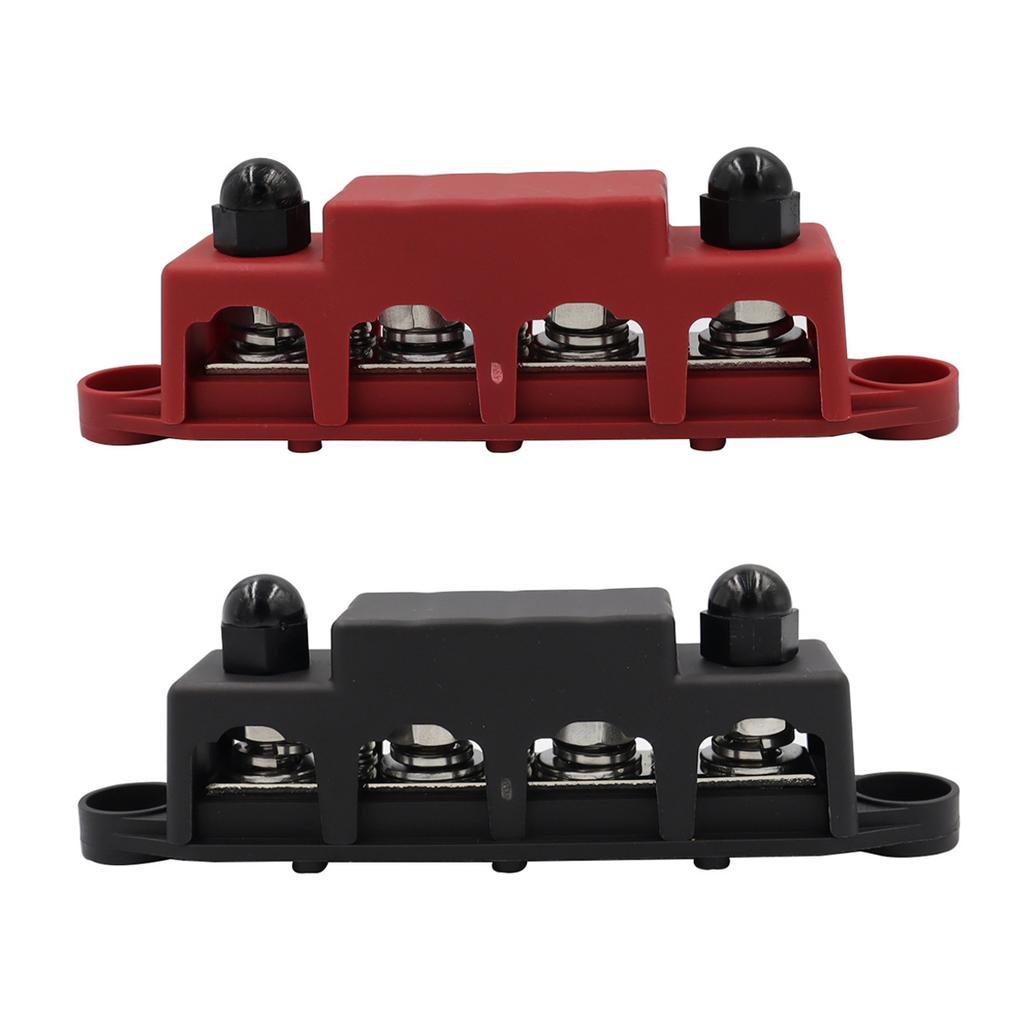 Power Distribution Block 250A Bus Bar Terminal Block with Cover 4 x M10 Terminal Studs 4x M8 Terminal Studs Car Truck Boat